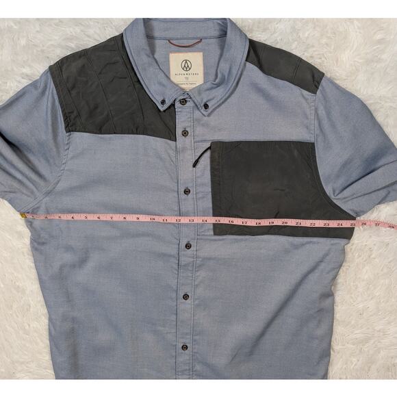 Alps & Meters Merino Wool Cotton Utility Shirt Blue Gray XXL Outdoor Workwear - Picture 6 of 16